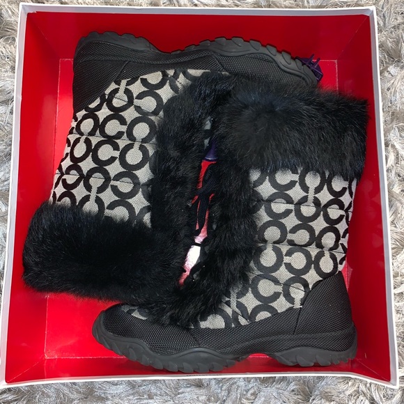 coach fur lined boots